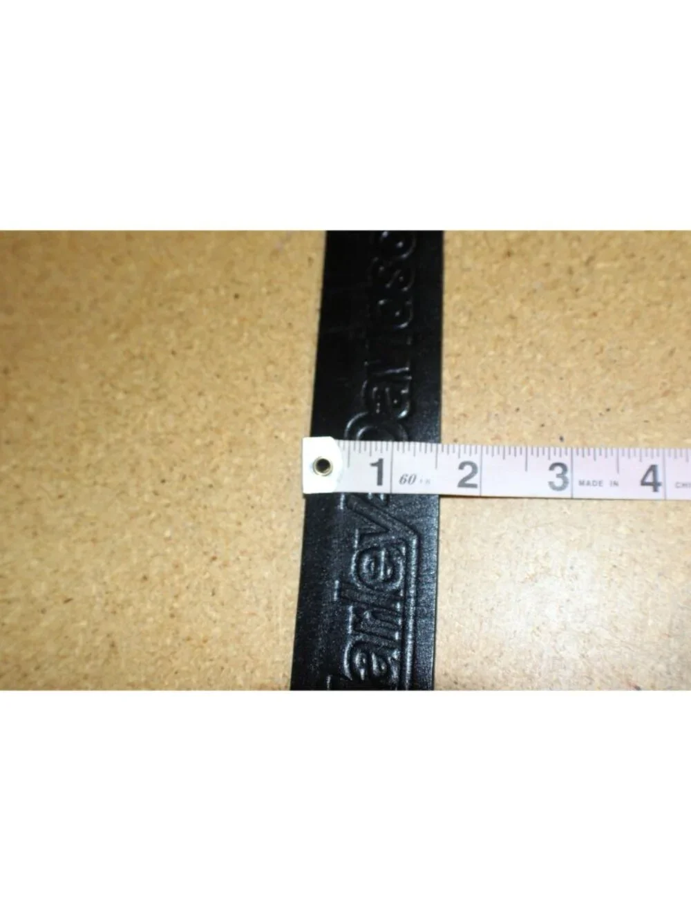 Harley-Davidson Black Leather Belt Size 36/38 Embossed Logo & Wings Design Made